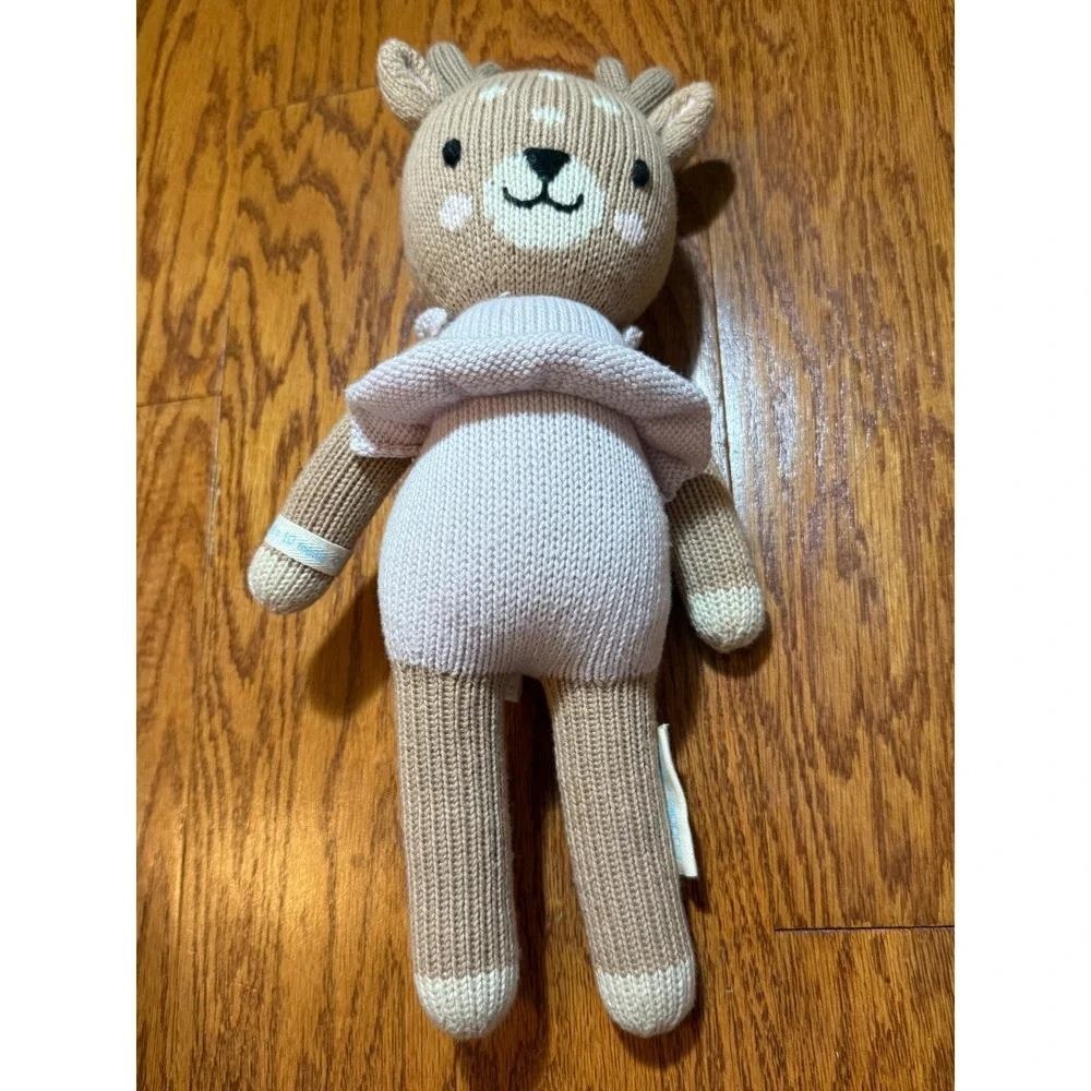 Cuddle + Kind VIOLET the Fawn Plush Regular 20" Deer Stuffed Toy Knit Doll EUC